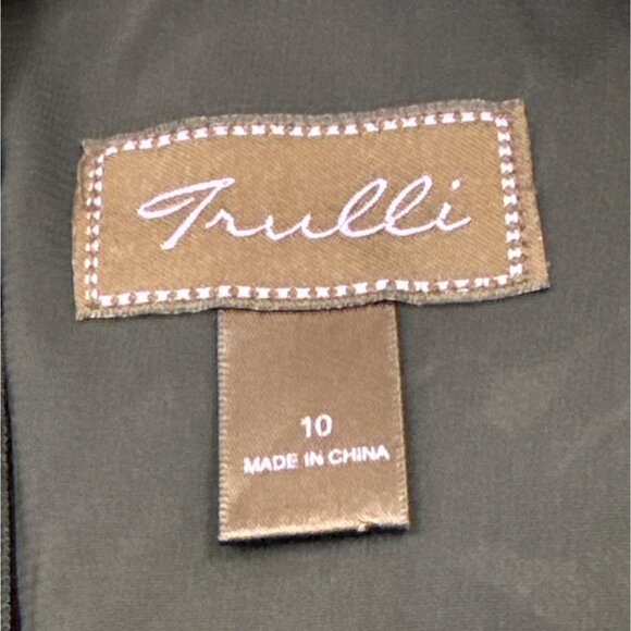 Trulli Women’s Blue Floral Sleeveless A-Line Dress With Ruffled Neckline Sz M - Picture 7 of 9